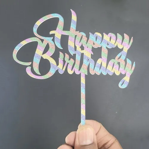 Multicolor Happy Birthday Cake Topper