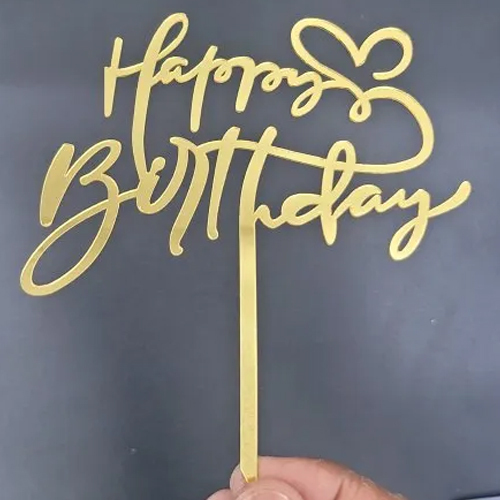 5 Inch Happy Birthday Acrylic Cake Topper