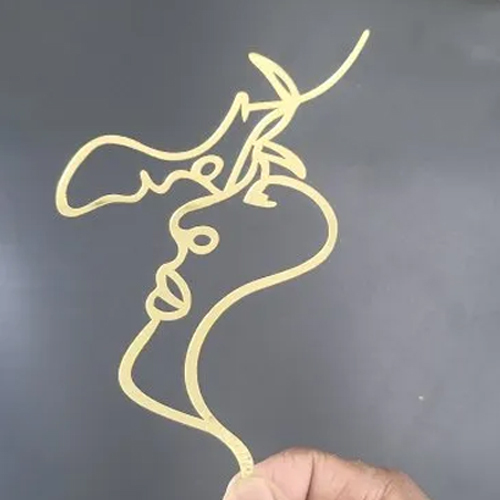 1Mm Golden Face Acrylic Cake Topper - Finish: Polished