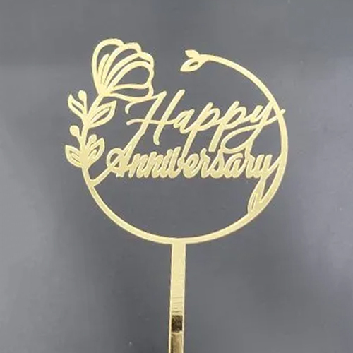 Golden Acrylic Cake Topper