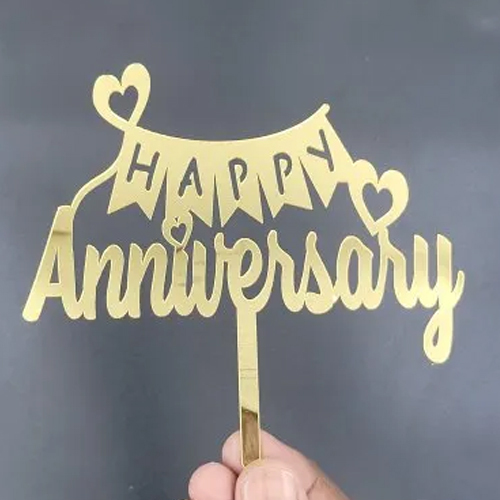 1mm Golden Acrylic Cake Topper