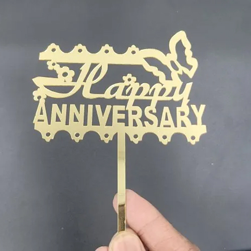 5 Inch 1mm Happy Anniversary Cake Topper