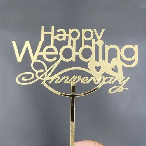 1mm Happy Wedding Anniversary Cake Topper