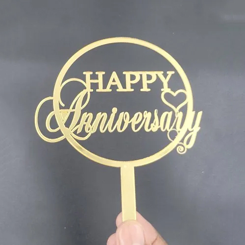 5 Inch 1mm Anniversary Cake Topper