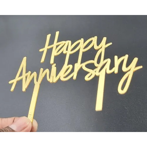 Acrylic Happy Anniversary Cake Topper