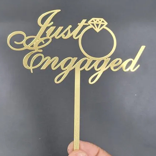 Just Engaged Cake Topper