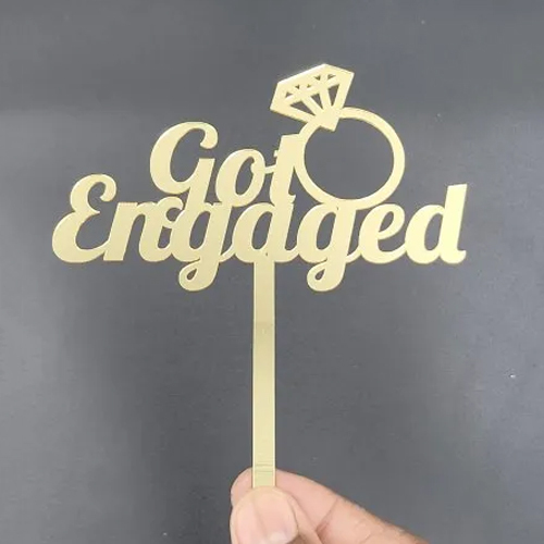 Got Engaged Cake Topper