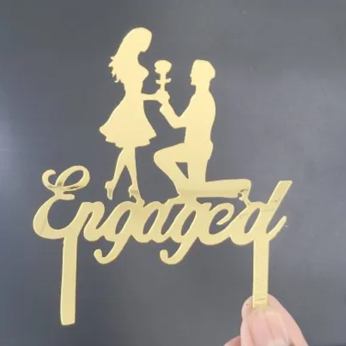 Acrylic Couple Engaged Cake Topper