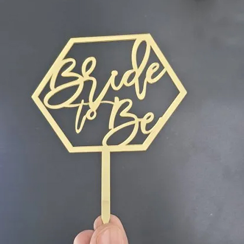 Golden Bride To Be Cake Topper