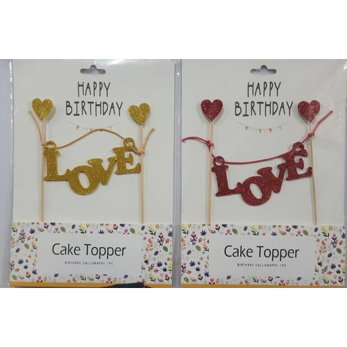 Cake Topper Love Foam Banner - Color: Various Color