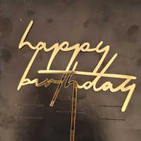 Acrylic Cake Topper - 5 Inch, Golden Color | Easy To Use, Customised Design For Birthdays