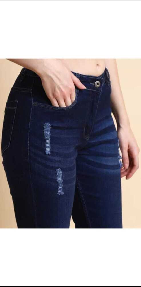 Womens Skinny Jeans - Cotton Knit, High Mid Rise Regular Length, Stretchable, Ankle Length Zip Fly | Available In Blue, Black, Blue Black Sizes 26-36