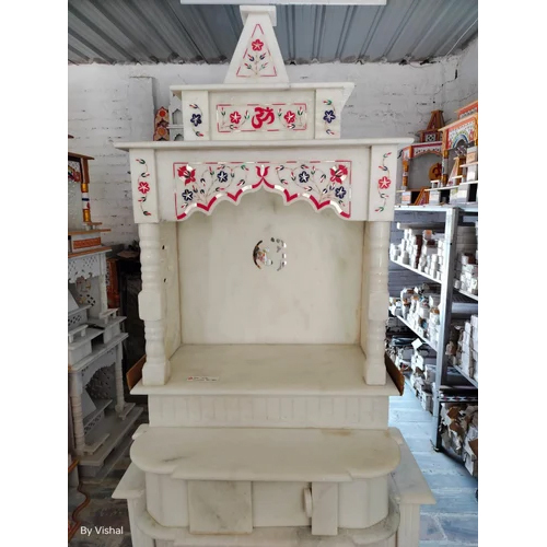 White Polished Marble Inlay Design Temple
