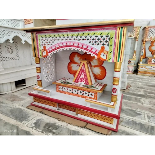 Color Coated Marble Temple - Color: White