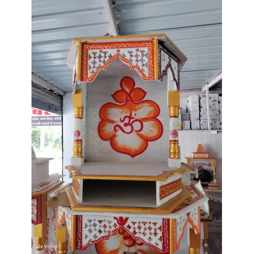 Gujrati Style Marble Open Coloured Temple
