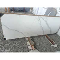 Statuario Ceramic Slab Tile - 15mm Thick, Polished Glossy Finish | Luxurious White Marble Resemblance, Stain & Scratch Resistant