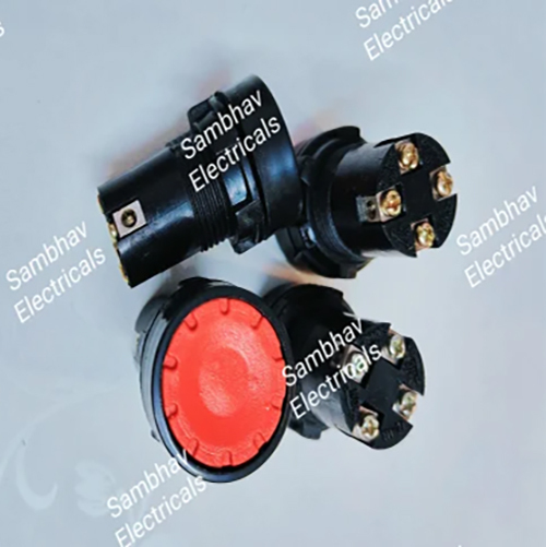 VRD THF Panel Push Button - Plastic Material, Different Sizes Available, Black Color | Rated Voltage 240V, Max Current 10A