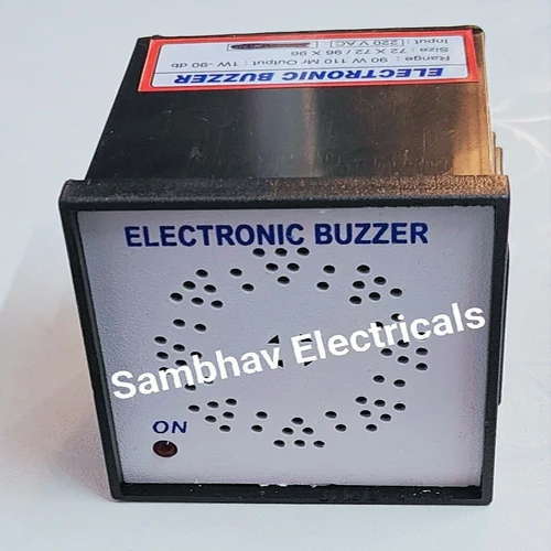 Industrial Electronic Buzzer - High-Quality ABS, 72x72 cm , Black Color, 220-240V, Loud Alarm for Industrial Settings