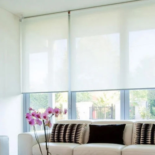 Translucent Roller Blinds - Polyester Material, Vertical Pattern, White Color | Stylish Solution for Any Window with Easy Installation and Operation