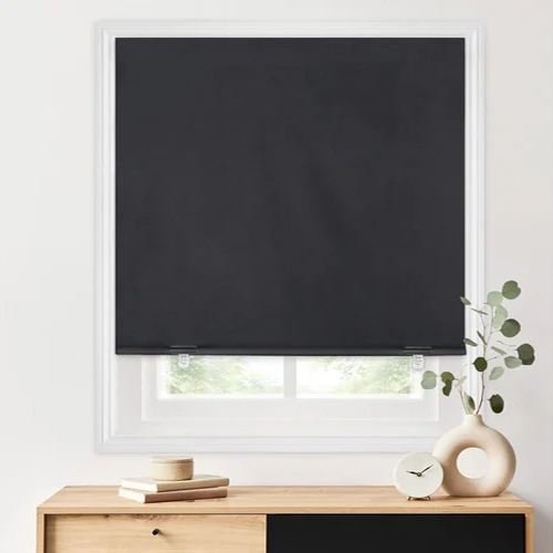 Blackout Roller Blinds - Color: Black