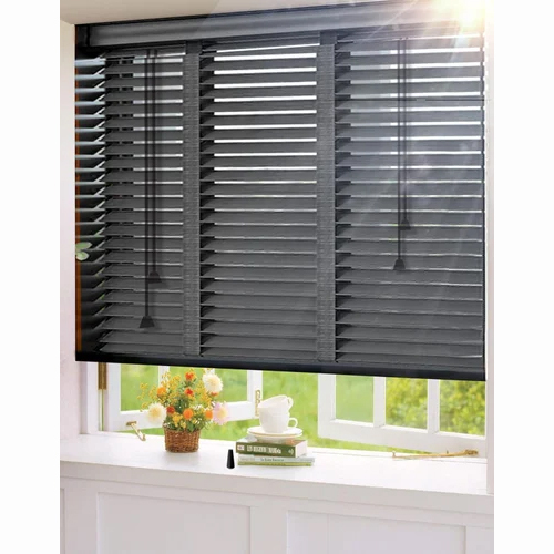 Wooden Window Blinds - Color: Black