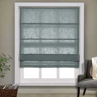 Gray Roman Blinds - High-quality Polyester, Blue Color, Vertical Pattern | Easy To Install Roller Blinds For Home And Office Use
