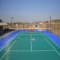 Customized Volleyball Court Flooring - Premium Rubber, 18m Rectangular Size, Green & Blue Colors | Waterproof, Smooth Surface For Optimal Traction