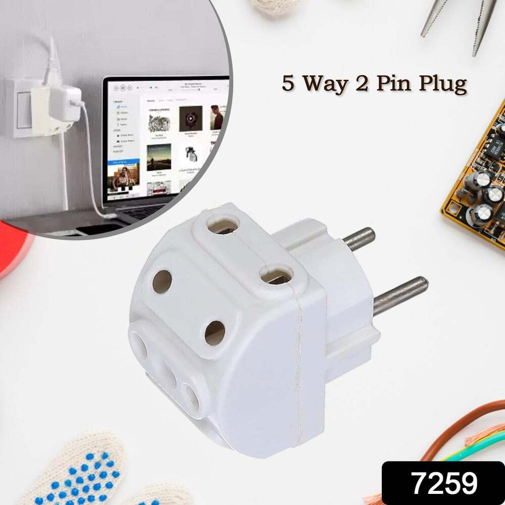 5-Way 2 Pin Multi-Plug Socket / Converters