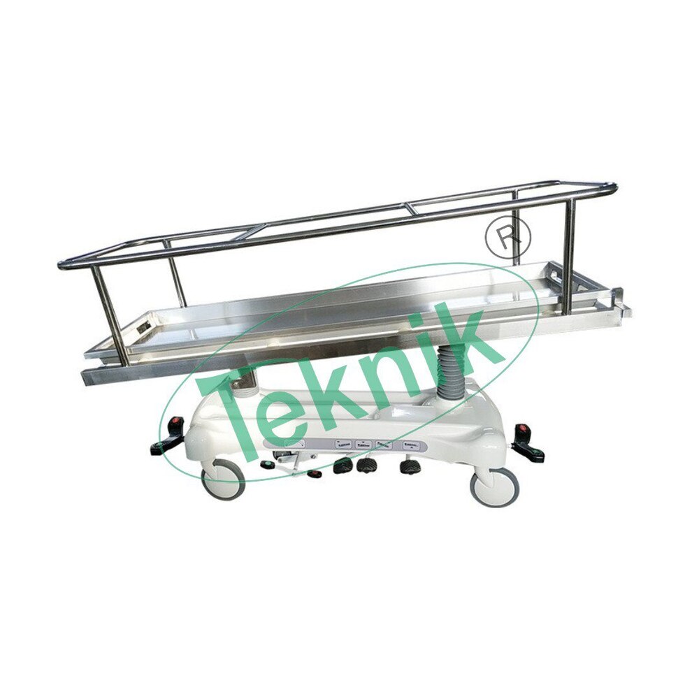 MORTUARY TROLLEY WITH ELECTRIC LIFTING