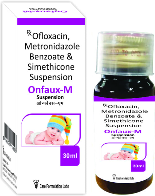 Ofloxacin I.P 50mg + Metronidazole Benzoate I.P 100mg eq. to Metronidazole, syrup 30ml