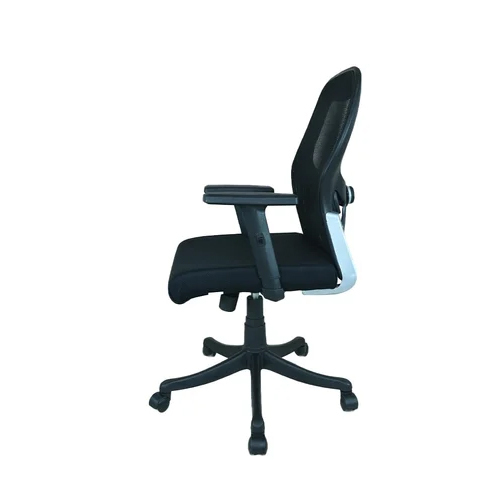 Office Mesh Chair - Fabric, Stackable Design , Modern Matte Black Finish - Easy To Clean And Polished Appearance