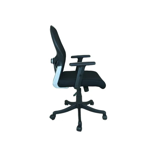 Office Mesh Chair - Fabric, Stackable Design , Modern Matte Black Finish - Easy To Clean And Polished Appearance