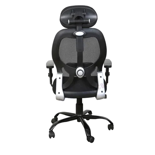 Executive Office Chair - Black Fabric With Polished Finish | Stackable, Modern Appearance, Easy To Clean, Fixed Armrests