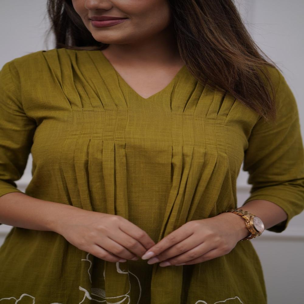 Alia Rayon Green Printed Kurta pant