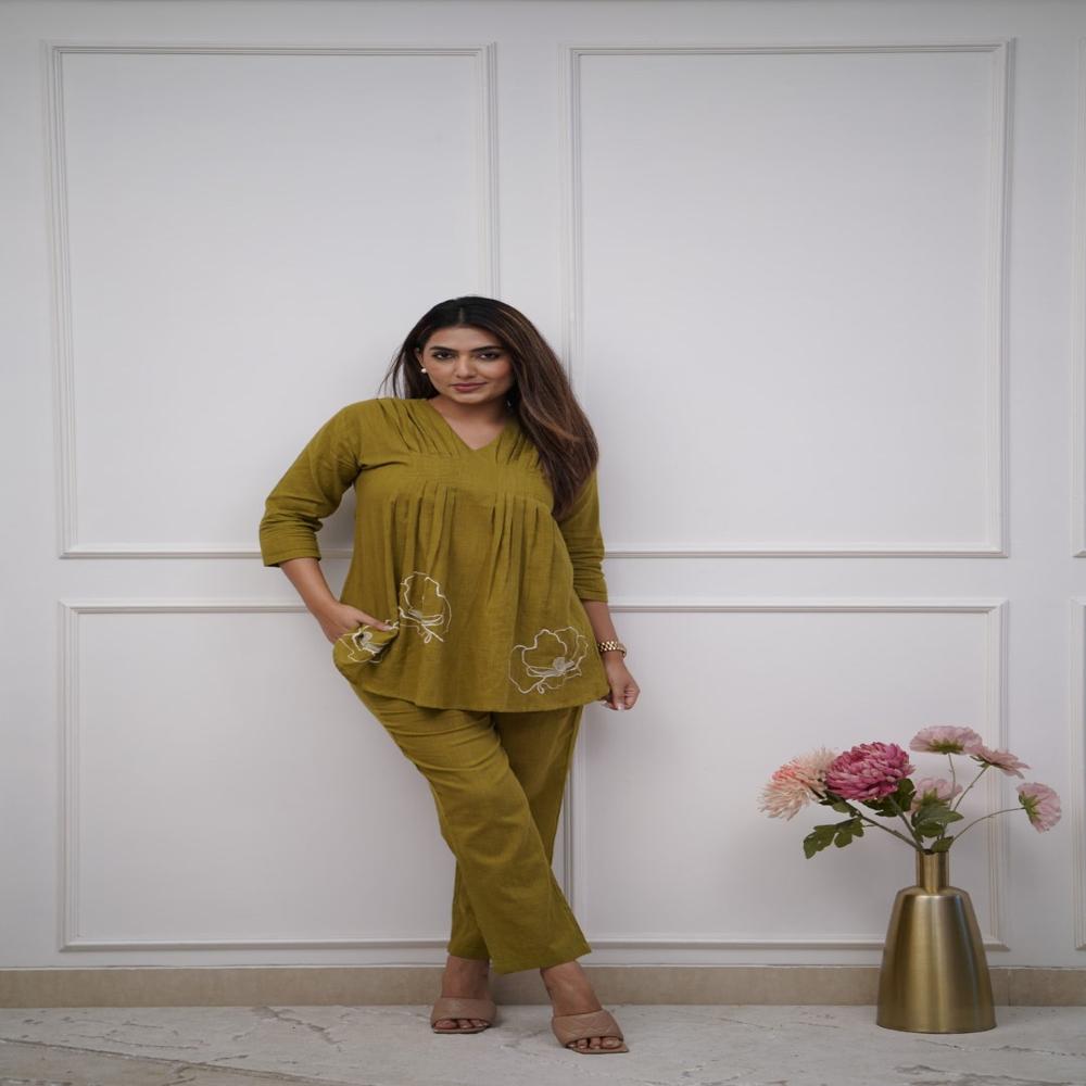 Alia Rayon Green Printed Kurta pant