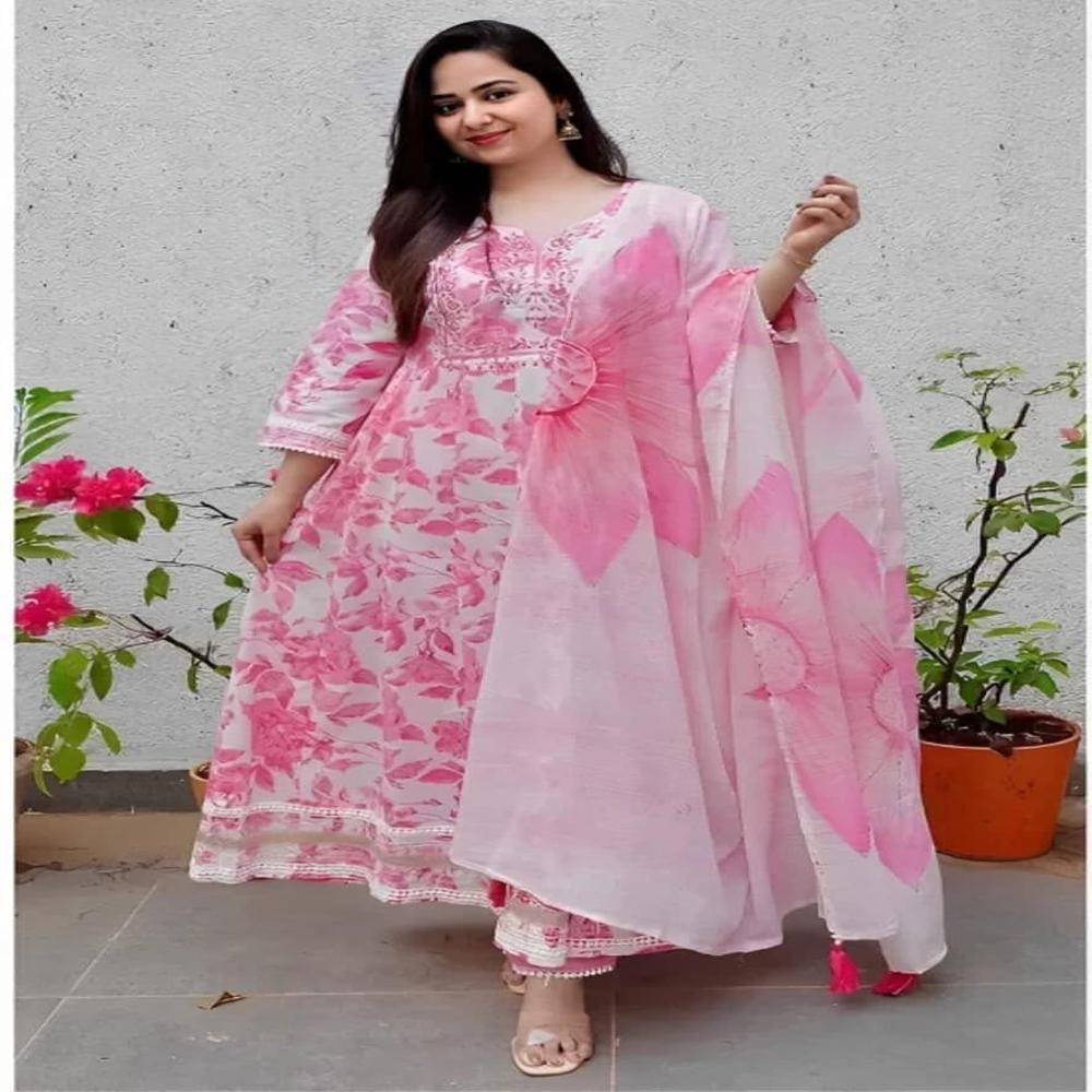 Hawkthestock Women Viscose Rayon Kurta Pant Dupatta Set