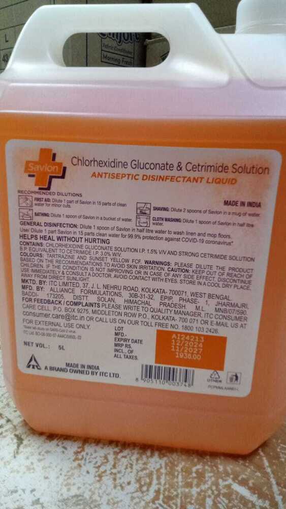 Savlon Antiseptic Liquid 5 Ltr - Application: Direct