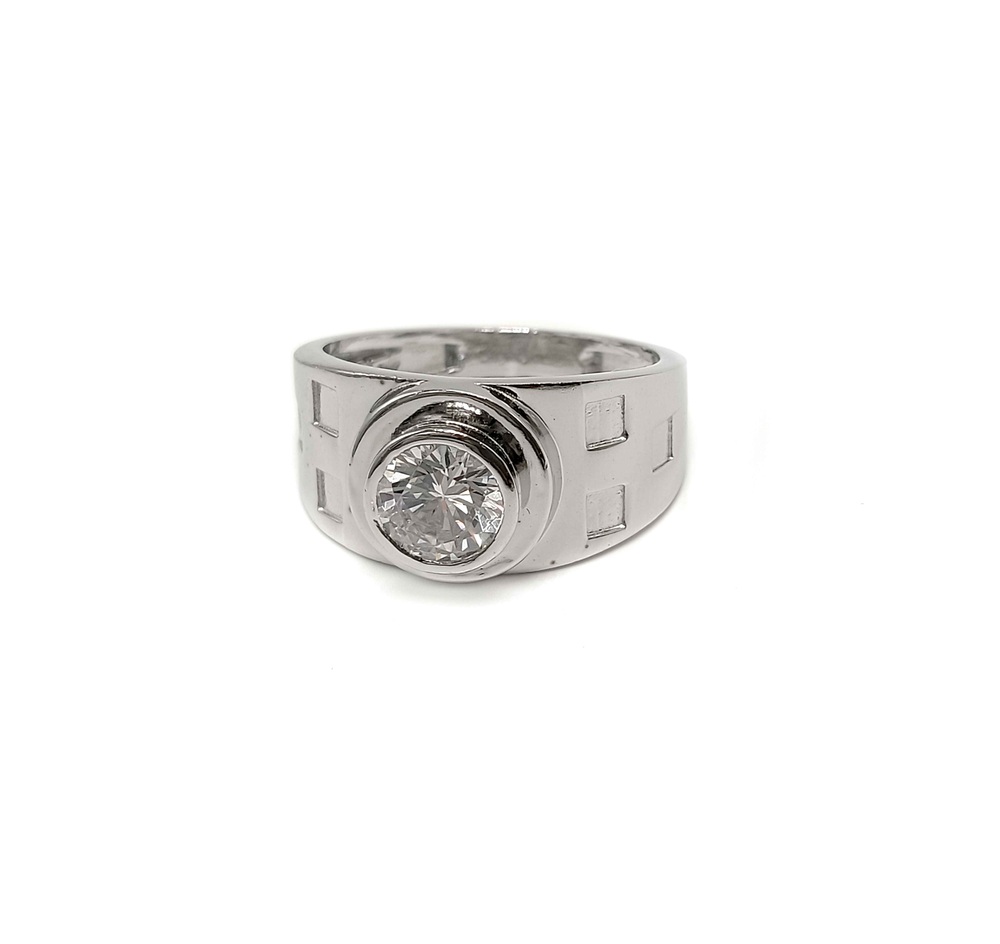 Silver 92.5 Ring Gents - Elegant Casting Design, Available In Multiple Sizes For Versatile Styling And Distinguished Daily Wear