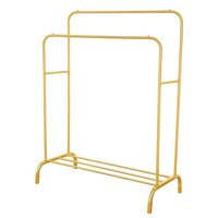 Durable Double Garment Rack: Multipurpose Metal Cloth Stand with 1 Bottom Shelf