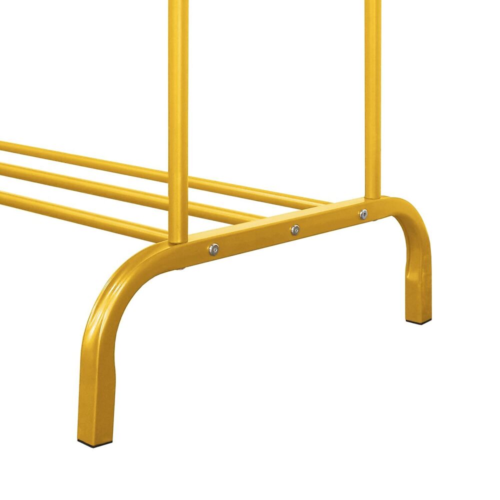 Durable Double Garment Rack: Multipurpose Metal Cloth Stand with 1 Bottom Shelf