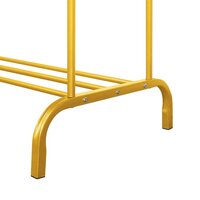 Durable Double Garment Rack: Multipurpose Metal Cloth Stand with 1 Bottom Shelf