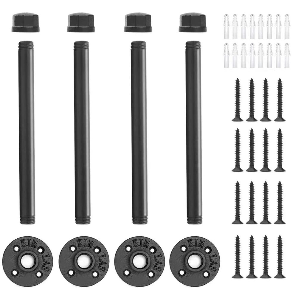 Industrial Pipe Clothing Rack 12 Inch 4 Pack, Wall Mounted Clothes Rack