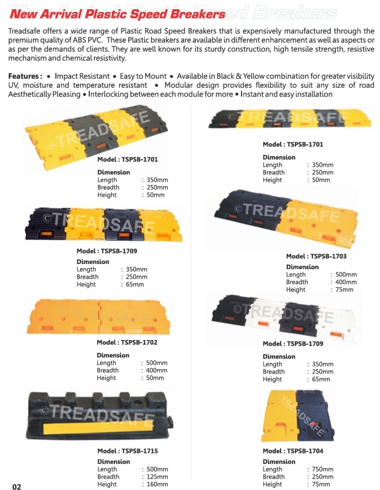 Plastic Speed Breaker - Durable High-Impact Polypropylene Material | Weather-Resistant Non-Slip Surface Design