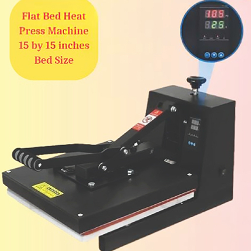 Flat Bed Heat Press Machine - Color: Black