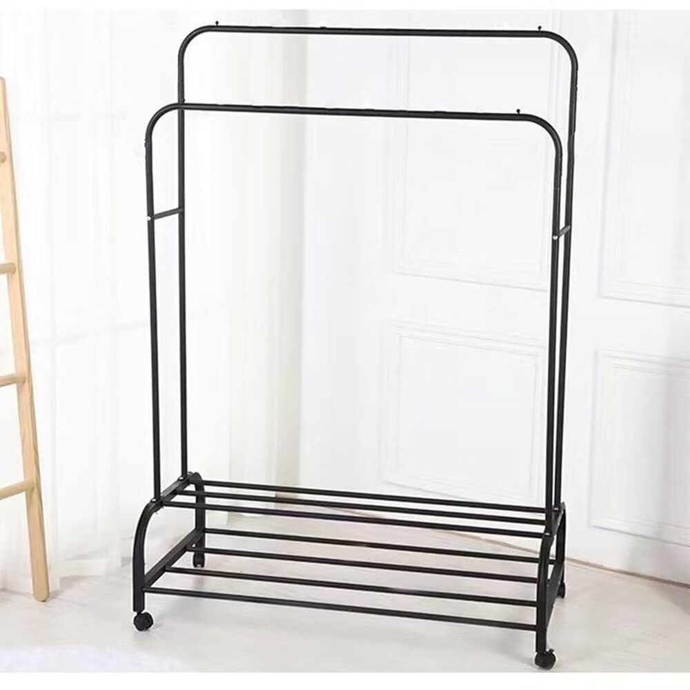 Double Rod Adjustable Clothing Rack | Stainless Steel| Foldable Garment