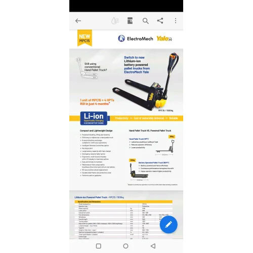 Battery Operated Pallet Truck