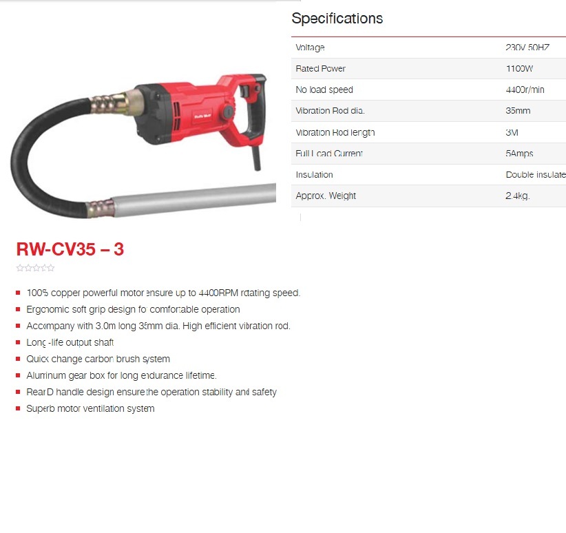 Ralli Wolf Concrete Vibrator (Rw-cv35a 3)