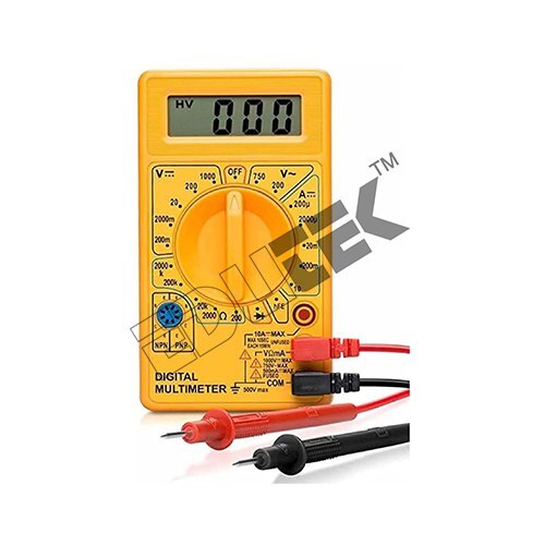 3 1/2 Digit Digital Multimeter - Dc Voltage 200mv-1000v, Ac Voltage 200v-750v, Current 2000ua-10a, Frequency Square Wave 50khz, Resistance 0-2000k | Ideal For Engineering Electronics Applications