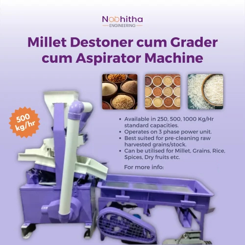 Millet Cleaning Machine - Color: Purple & White