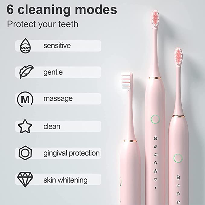 X-3 Sonic power toothbrush with 3 changeable heads